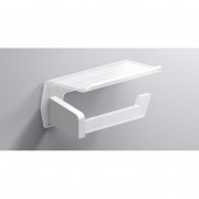 Держатель для туалетной бумаги Sonia Luce с полочкой латунь/акриловое стекло белый 182695