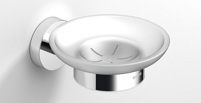 Мыльница для ванной Sonia Astral подвесная латунь/стекло хром 181346