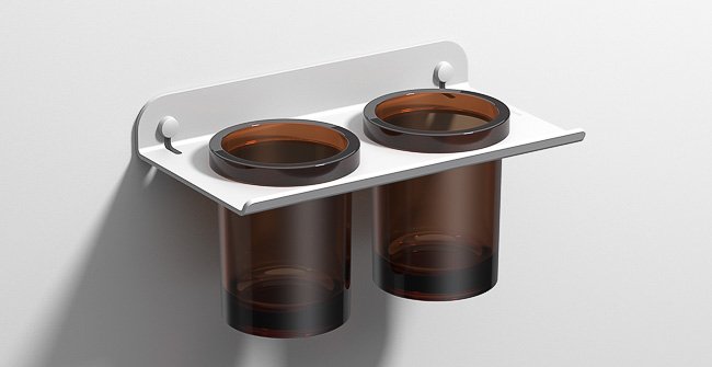 Тримач для двох склянок для зубних щіток Sonia Quick алюміній білий матовий 184941