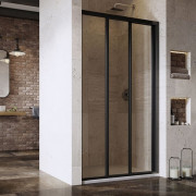 Душові двері Ravak Supernova ASDP3 100х198 см розсувні профіль чорний/прозоре скло 00VA03R2Z1