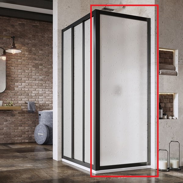 Душевая боковая стенка Ravak Supernova APSS 80х198 см профиль черный/пластик Pearl 940403R211