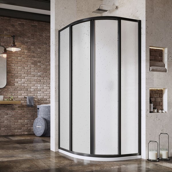 Душовий куточок Ravak Supernova SKCP4 90х90 см профіль чорний/пластик Pearl 3117O30211