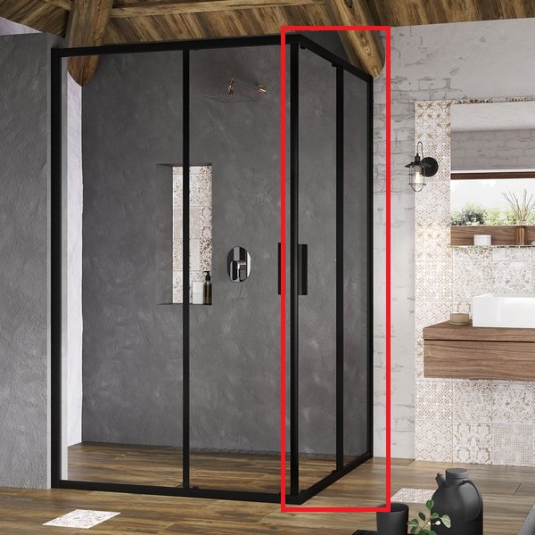 Душові двері Ravak Blix Slim BLSRV2K 90х195 см профіль чорний/прозоре скло X1XM70300Z1