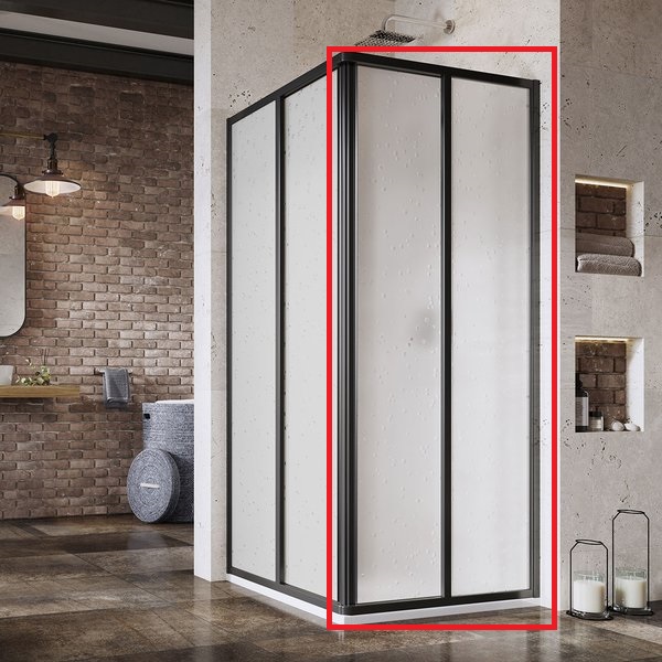 Душові двері Ravak Supernova SRV2-S 100х195 см профіль чорний/пластик Pearl 14VA03O211