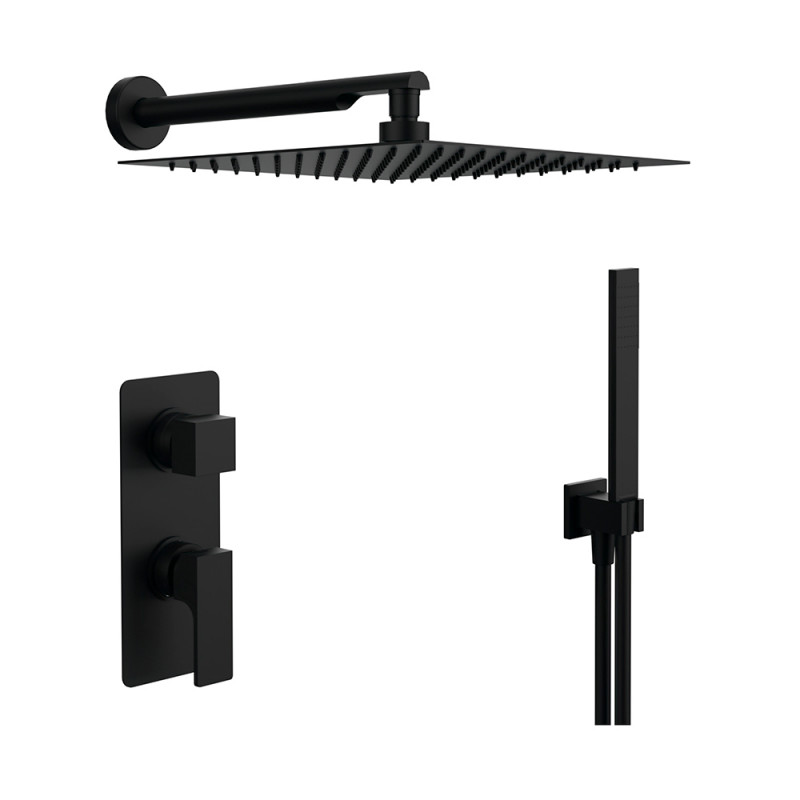 Душова система Mariani Avenue з одноважільний змішувач і верхнім душем чорний матовий 17BAV P2 QX30.14