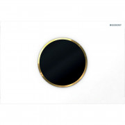 Кнопка смыва Geberit Sigma 10 питание от батареек двойной смыв пластик альпийский белый/золото 115.908.KK.6