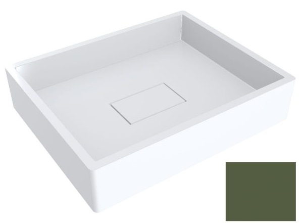 Раковина для ванної Miraggio Capri 49,4 х39,5 см литої мармур Miramarble оливково-зелений матовий 0000288