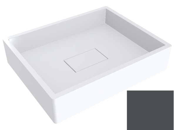 Раковина для ванной Miraggio Capri 49,4х39,5 см литой мрамор Miramarble антрацитово-серый 0000292