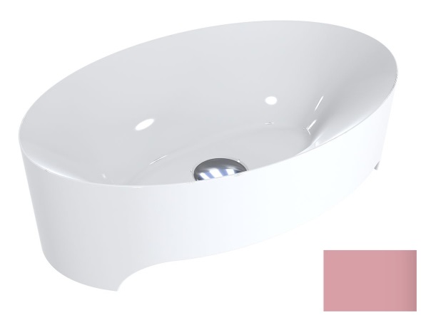 Раковина для ванной Miraggio Evora 50х32 см литой мрамор Miramarble светло-розовый 0000301