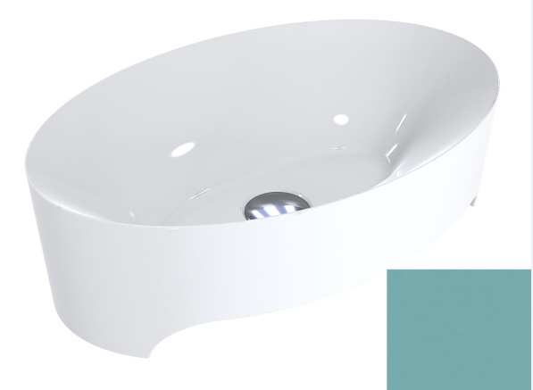 Раковина для ванної Miraggio Evora 50х32 см мармур мармур Miramarble пастельно-бірюзовий 0000305