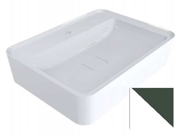 Раковина для ванной Miraggio Marrakesh 600 литой мрамор Miramarble белый/пихтовый зеленый матовый 0000753