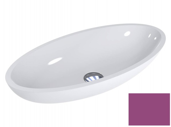 Раковина для ванної Miraggio Nice 59,5х29,7 см литий мармур Miramarble рожево-фіолетовий 0000325