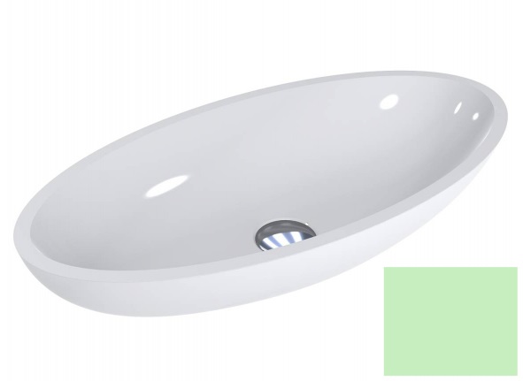 Раковина для ванной Miraggio Nice 59,5х29,7 см литой мрамор Miramarble пастельно-зеленый 0000327