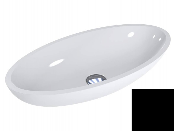 Раковина для ванной Miraggio Nice 59,5х29,7 см литой мрамор Miramarble черный 0000331