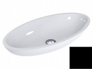 Раковина для ванной Miraggio Nice 59,5х29,7 см литой мрамор Miramarble черный матовый 0000332