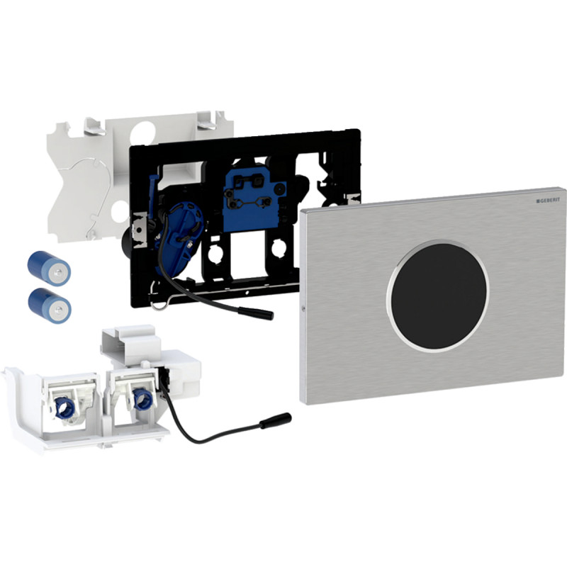 Кнопка змиву Geberit Sigma 10 живлення від батарейок подвійний змив нержавіюча сталь матова 115.909.SN.6