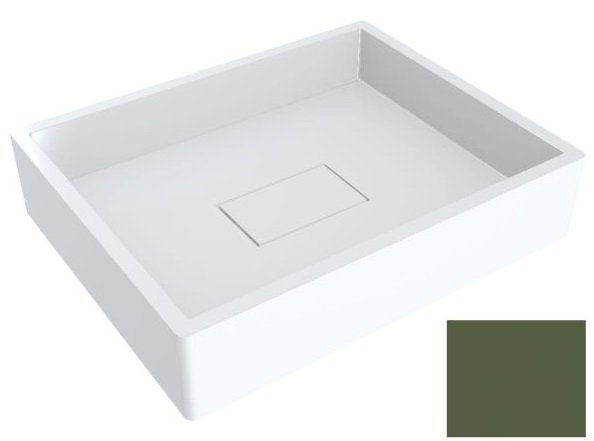 Раковина для ванної Miraggio Capri 49,4 х39,5 см литої мармур Miramarble оливково-зелений матовий 0000288