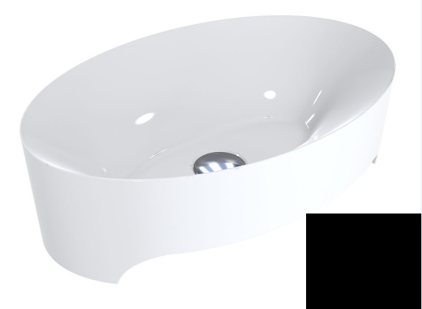 Раковина для ванной Miraggio Evora 50х32 см литой мрамор Miramarble черный матовый 0000306