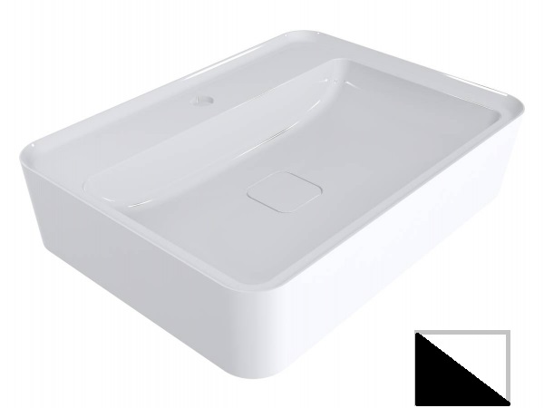 Раковина для ванної Miraggio Marrakesh 600 мармур мармур Miramarble білий/чорний 00001 008