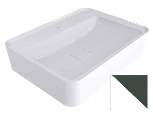 Раковина для ванної Miraggio Marrakesh 600 литий мармур Miramarble білий/ялицевий зелений матовий 0000753