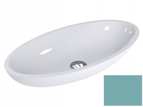 Раковина для ванної Miraggio Nice 59,5х29,7 см литої мармур Miramarble пастельно-бірюзовий 0000328