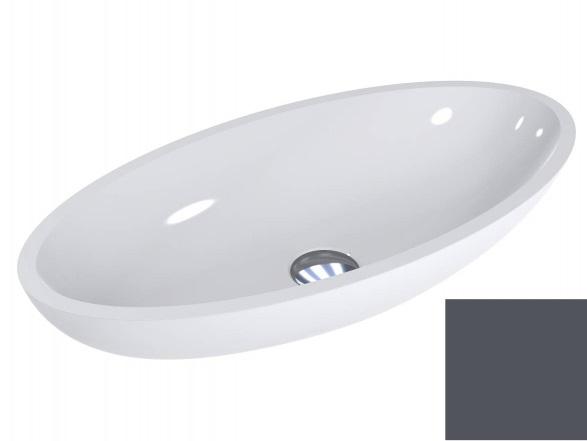 Раковина для ванной Miraggio Nice 59,5х29,7 см литой мрамор Miramarble сланцево-серый 0000330