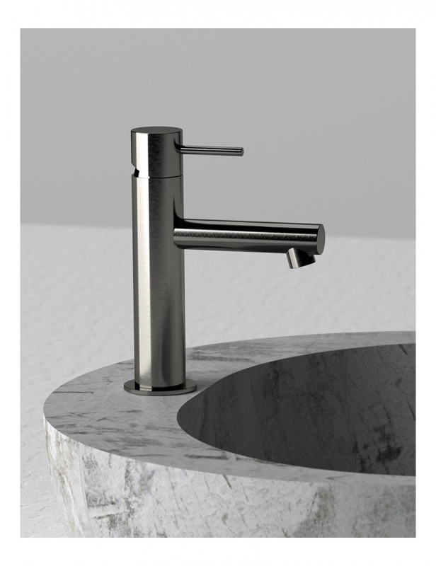 Змішувач для раковини Mariani Ultraminimal одноважільний з донним клапаном нержавіюча сталь/чорний матовий 380UMX.ON