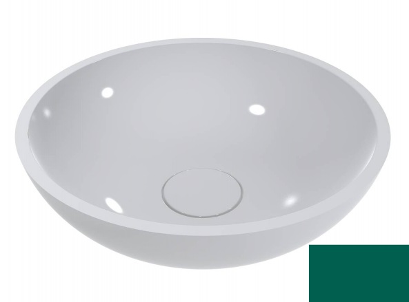 Раковина для ванной Miraggio Palermo Ø49,7 см литой мрамор Miramarble опаловый зеленый матовый 0000339