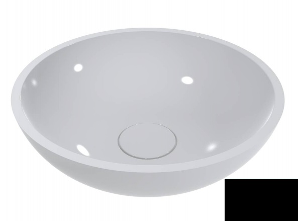 Раковина для ванной Miraggio Palermo Ø49,7 см литой мрамор Miramarble черный матовый 0000340