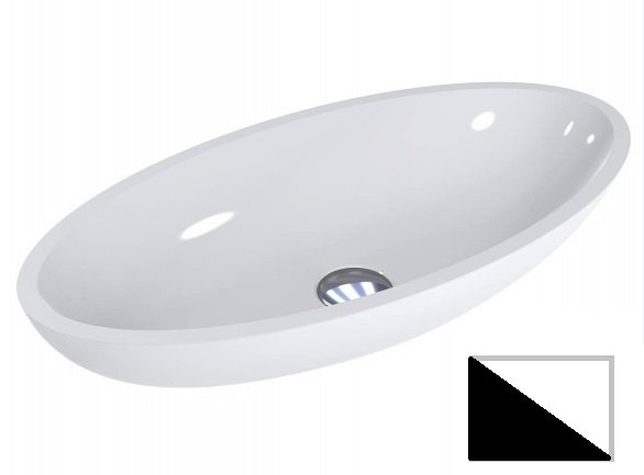 Раковина для ванної Miraggio Nice 59,5х29,7 см мармур мармур Miramarble білий/чорний матовий 0000947