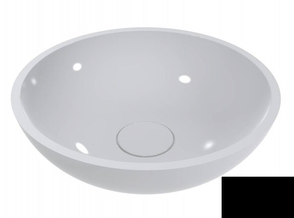 Раковина для ванної Miraggio Palermo Ø49,7 см литий мармур Miramarble чорний матовий 0000340