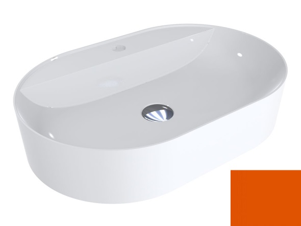Раковина для ванной Miraggio France 60х40 см литой мрамор Miramarble транспортный оранжевый 0000663