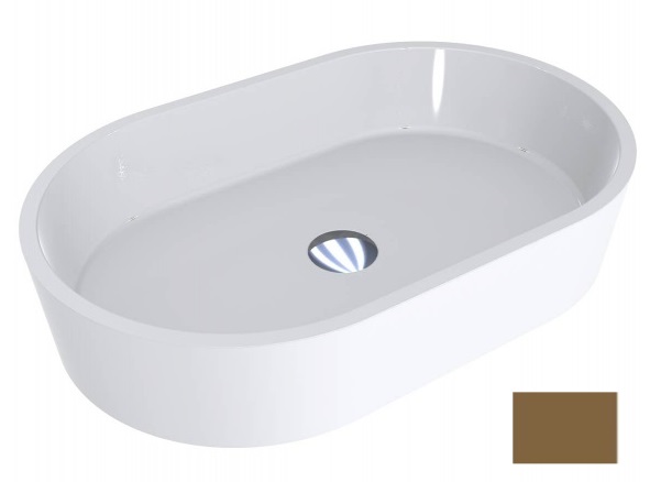 Раковина для ванной Miraggio Sorrento 55х35,1 см литой мрамор Miramarble жемчужно-золотой 0000348