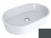 Раковина для ванной Miraggio Sorrento 55х35,1 см литой мрамор Miramarble антрацитово-серый 0000351