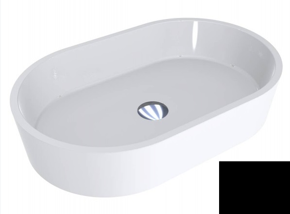 Раковина для ванной Miraggio Sorrento 55х35,1 см литой мрамор Miramarble черный 0000352