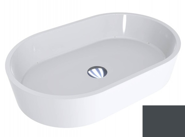 Раковина для ванной Miraggio Sorrento 55х35,1 см литой мрамор Miramarble графитовый серый 0000785