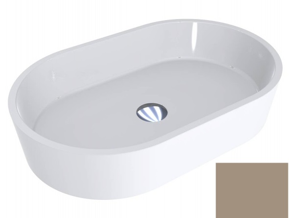 Раковина для ванной Miraggio Sorrento 55х35,1 см литой мрамор Miramarble серо-бежевый 0000917