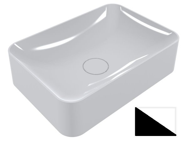 Раковина для ванной Miraggio Debora 50х35 см литой мрамор Miramarble белый/черный матовый 0000731