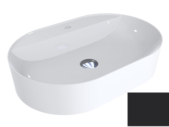 Раковина для ванной Miraggio France 60х40 см литой мрамор Miramarble сигнальный черный 0000307