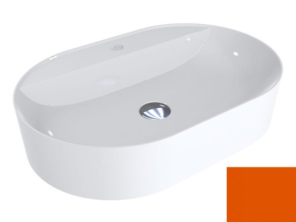 Раковина для ванної Miraggio France 60х40 см мармур мармур Miramarble транспортний помаранчевий 0000663