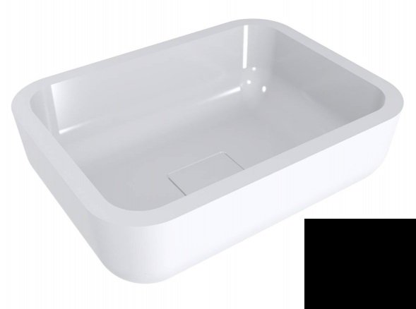 Раковина для ванной Miraggio Monaco 59,5х44,7 см литой мрамор Miramarble черный матовый 0000637