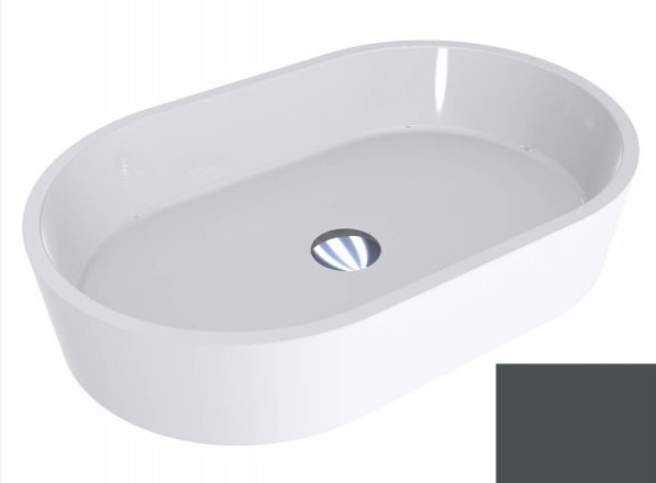 Раковина для ванної Miraggio Sorrento 55х35,1 см литий мармур Miramarble антрацитово-сірий 0000351