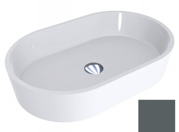 Раковина для ванної Miraggio Sorrento 55х35,1 см литий мармур Miramarble базальтово-сірий матовий 0000968