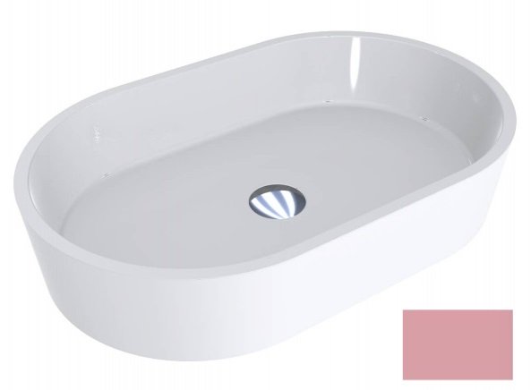 Раковина для ванной Miraggio Sorrento 55х35,1 см литой мрамор Miramarble светло-розовый 0001159