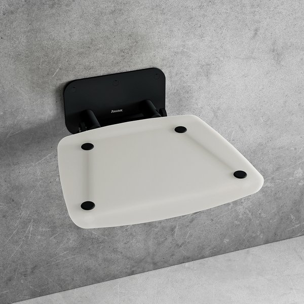 Сидіння для душу Ravak Ovo B II Опал напівпрозорий білий/чорний B8F0000060