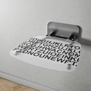 Сиденье для душа Ravak Ovo B Decor II Text белый/черный B8F0000054