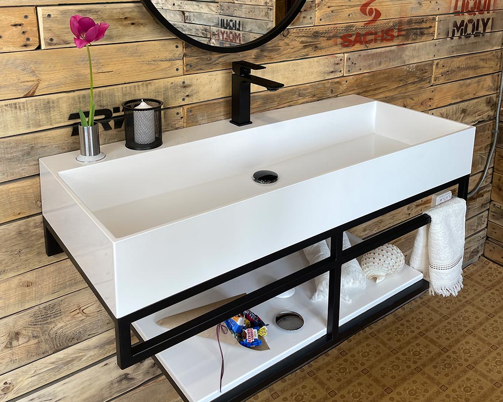 Тумба Snail Флорес з раковиною Флорида 101,5х43,5 см метал/ливарний мармур 1015LOFT168/2