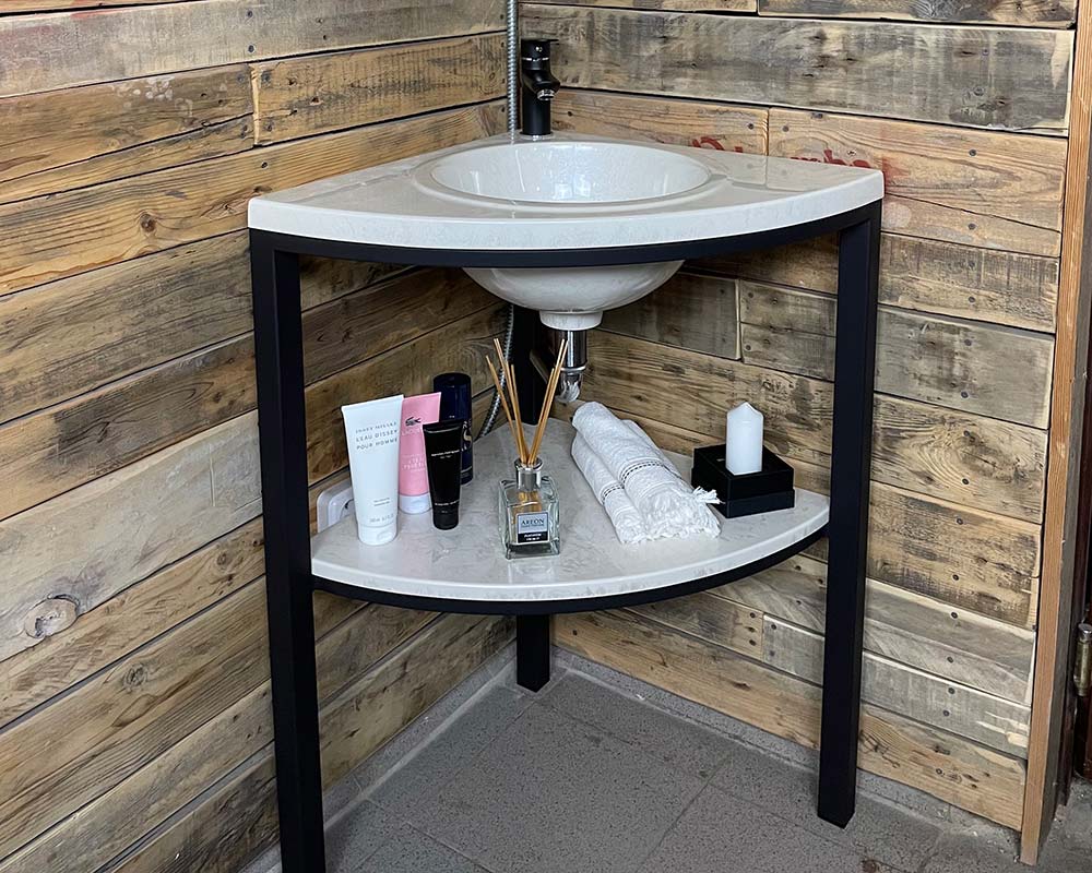 Тумба Snail Ламма с раковиной Роксана 55х55 см металл/литьевой мрамор 550LOFT110