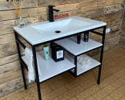 Тумба Snail Родос с раковиной Орфей 80х48,5 см металл/литьевой мрамор 800LOFT165