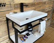 Тумба Snail Самуи с раковиной Богема 60х41,5 см металл/литьевой мрамор 600LOFT156